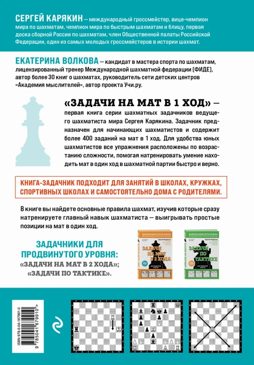 Шахматы. Задачи на мат в 1 ход. Более 400 задач.