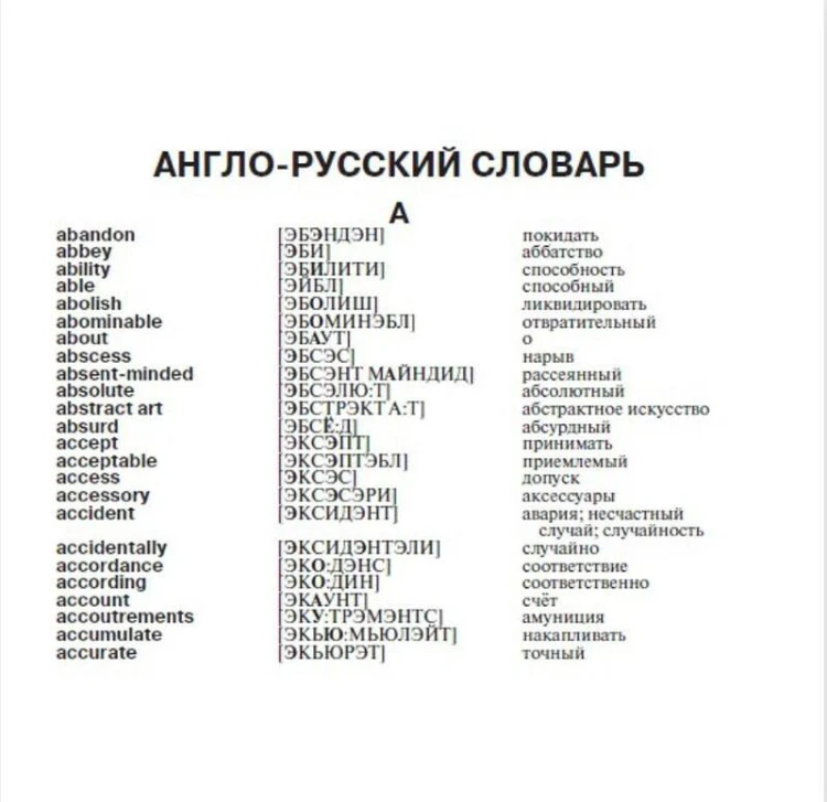 Англо-русский русско-английский словарь с произношением