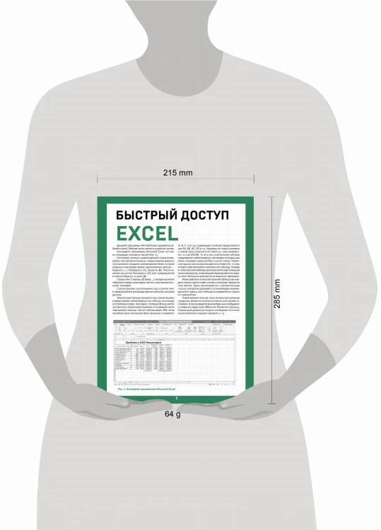 Быстрый доступ. Excel: таблицы, формулы, секреты. Шпаргалка-буклет для начинающих (215х285 мм, 6 полос компактного буклета в европодвесе)